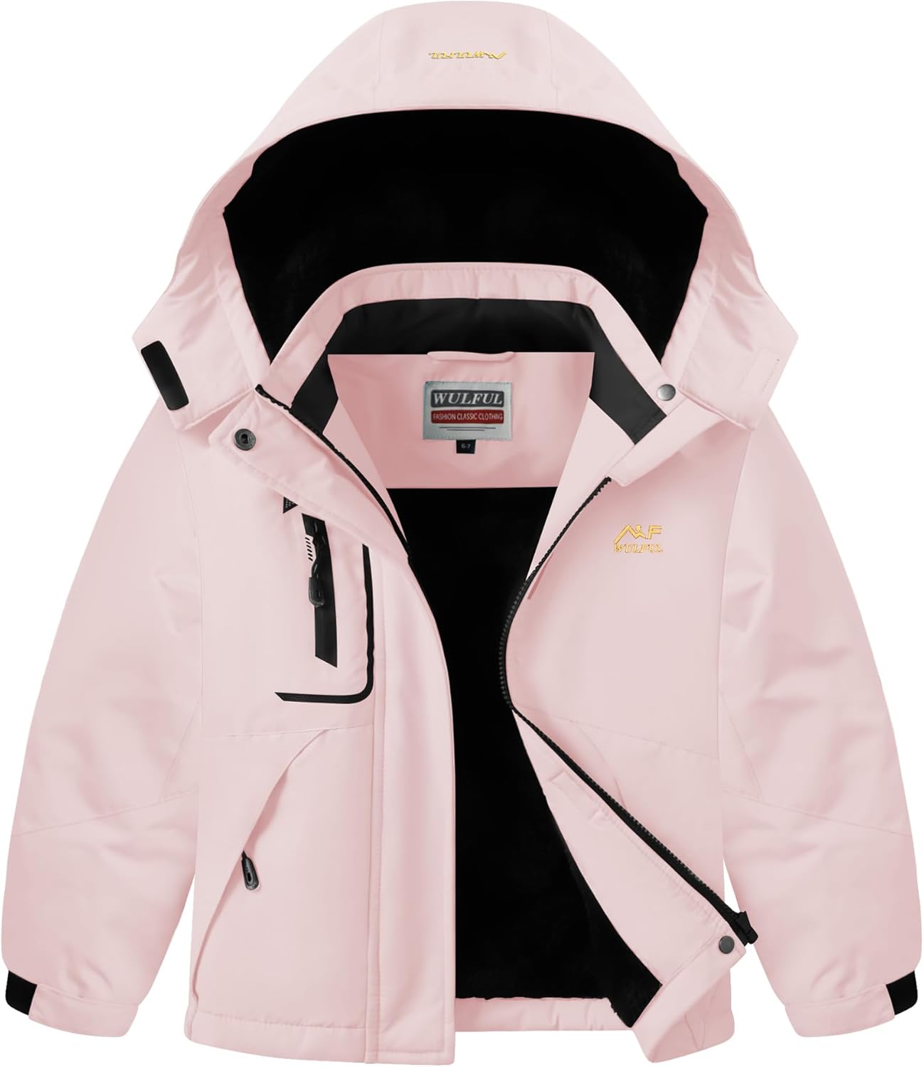 WULFUL Girl's Waterproof Ski Jacket for Winter Sports and Fun