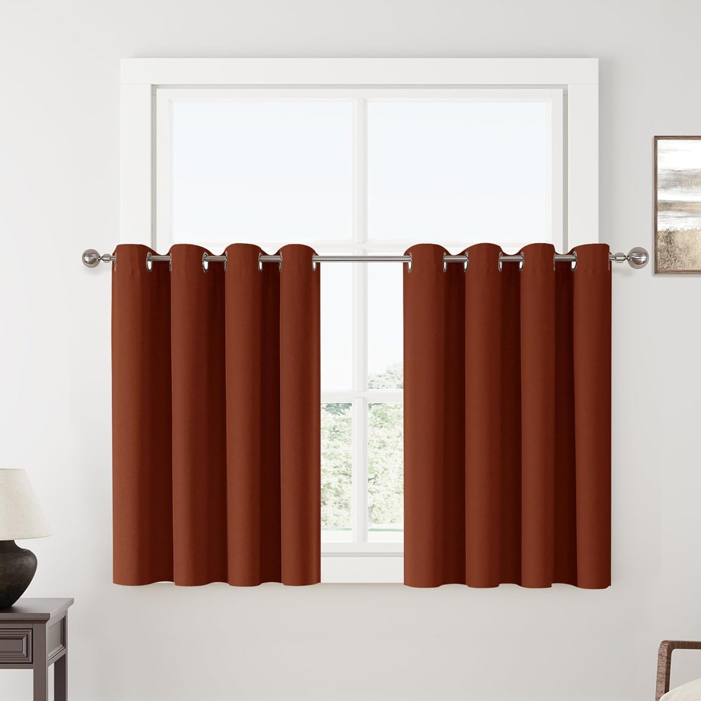 100% Blackout Terracotta Solid Curtains for Bedroom & Living Room