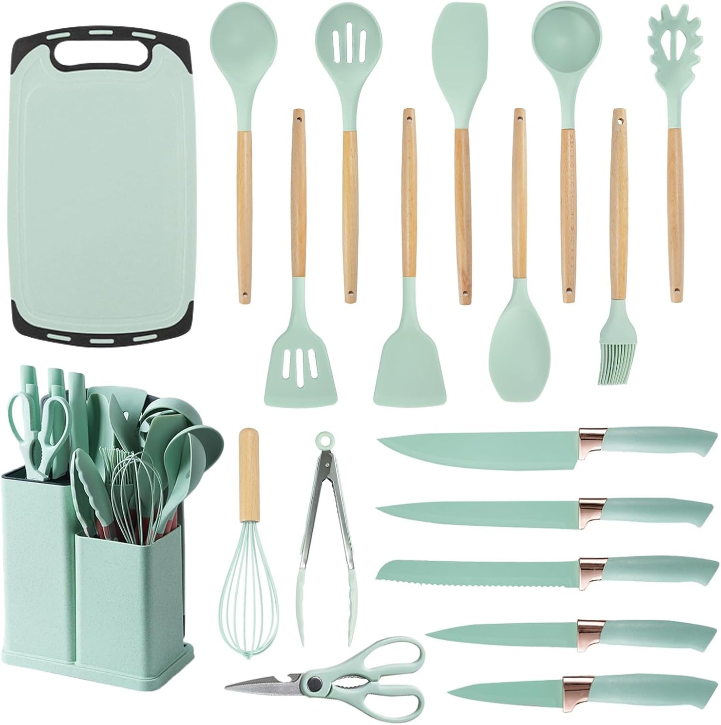Cooking Utensils Set - 19 Piece Kitchen Tools for Every Chef