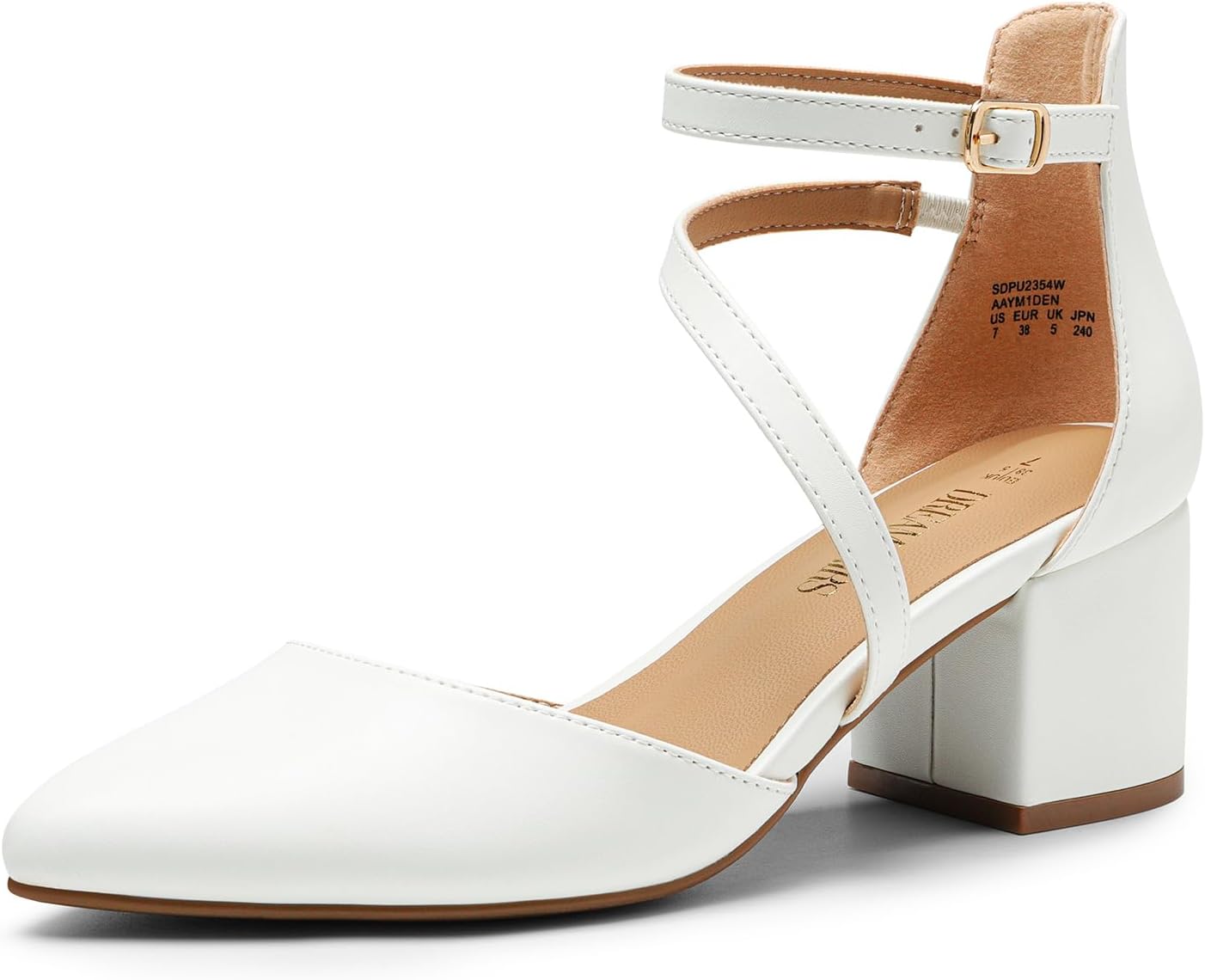 DREAM PAIRS Women's Closed Pointed Toe Low Chunky Heels Pumps