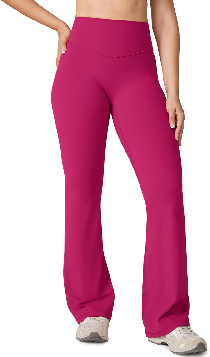 Hugcurve No Front Seam High Waisted Flare Leggings for Women