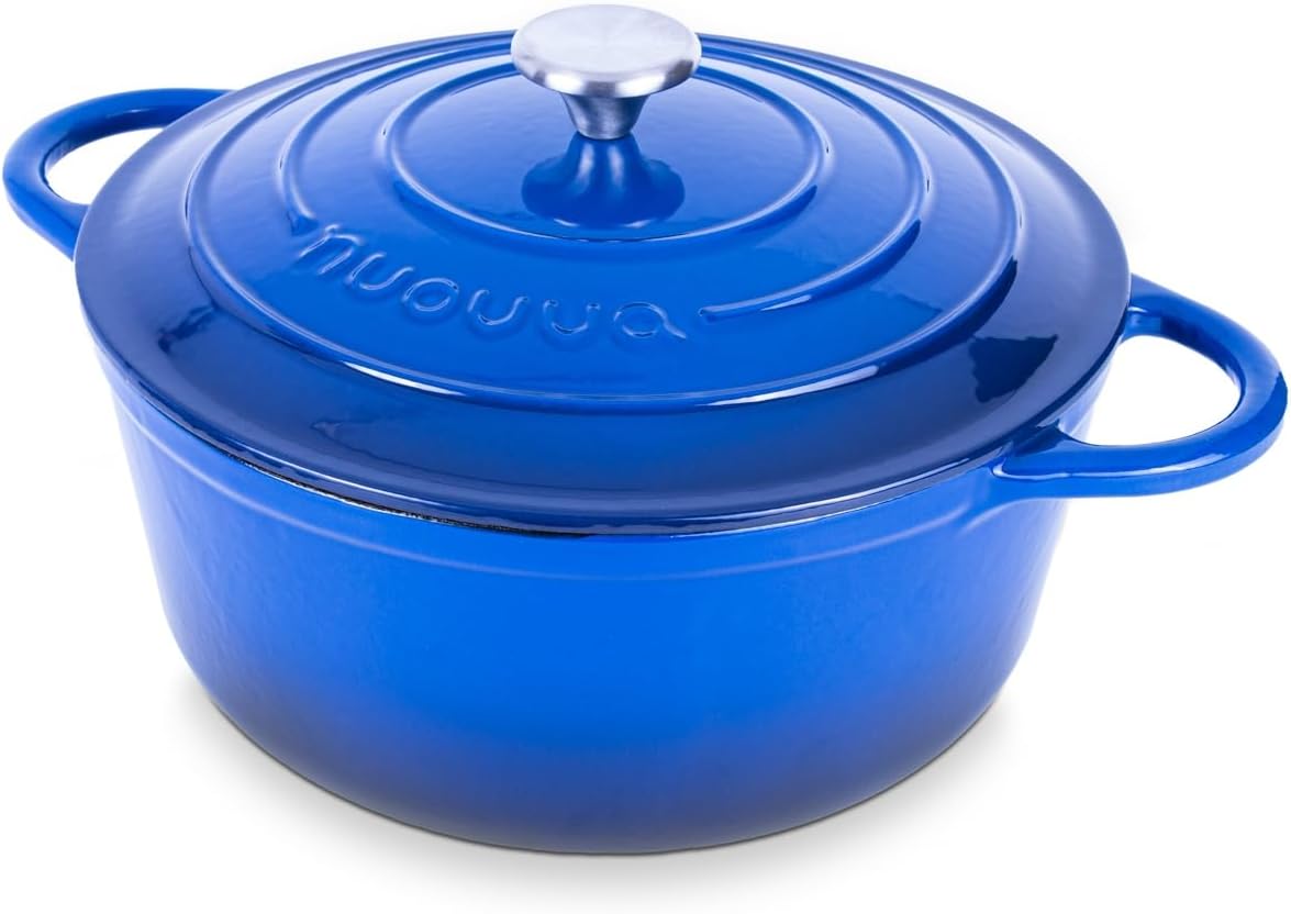 Nuovva Enamelled Cast Iron Dutch Oven for Versatile Cooking