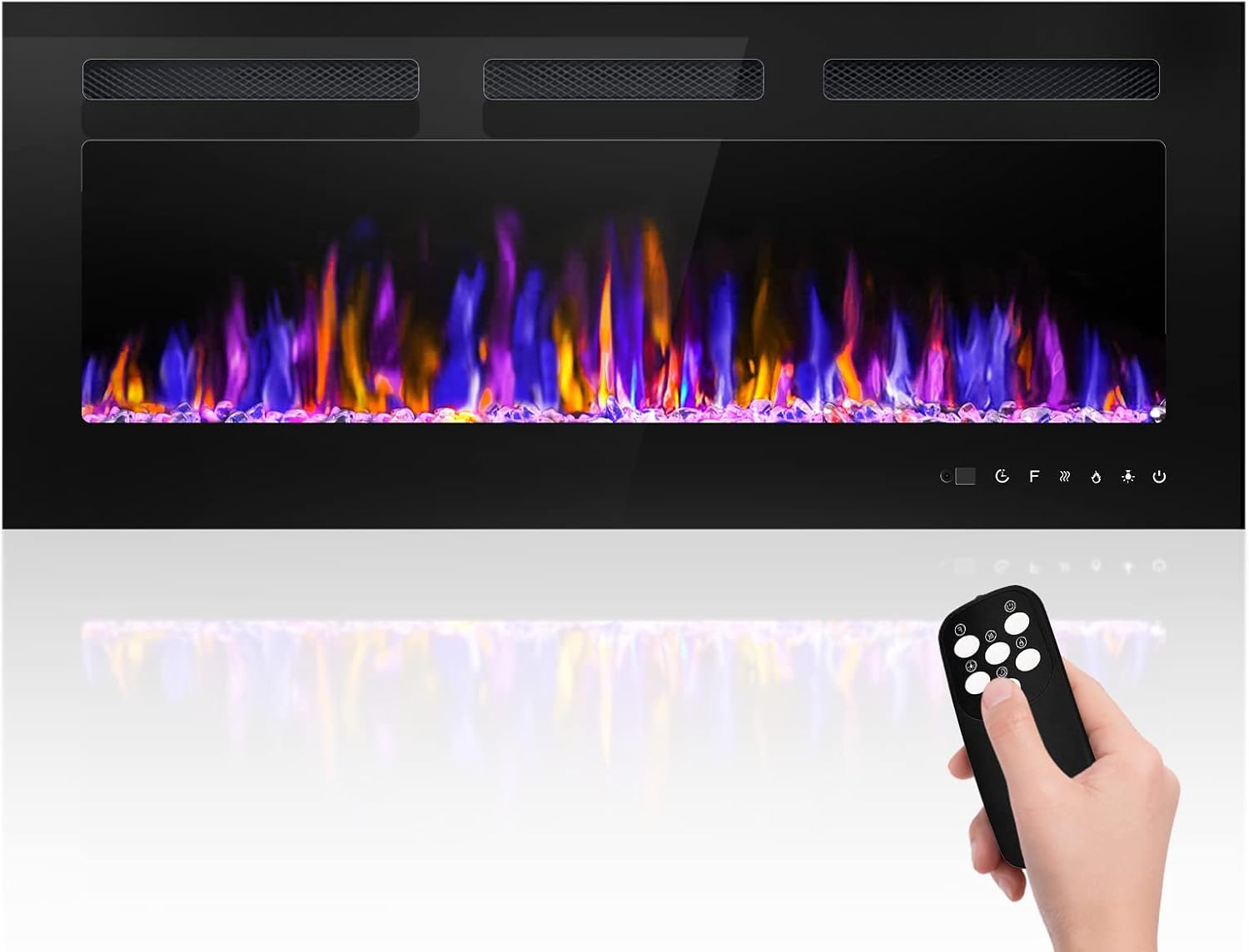 40 Inch Electric Fireplace Wall Mounted with Remote Control