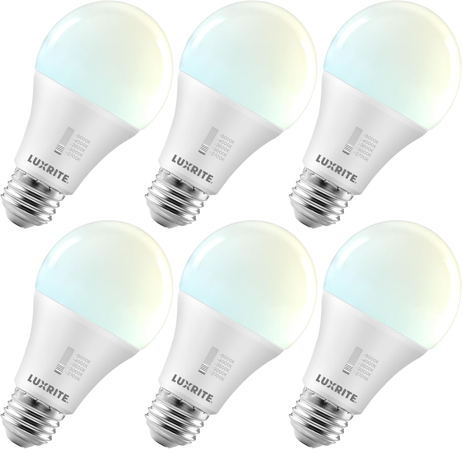 LUXRITE A19 LED Light Bulb 100 Watt Equivalent with 5CCT