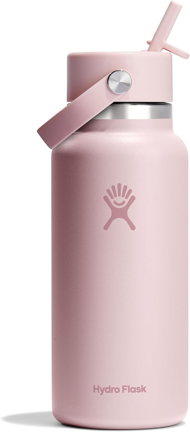 Hydro Flask Water Bottle with Wide Straw Lid - 32 Oz Trillium Pink