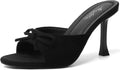 Mostrin Kitten Heels Black Suede Mules - Sleek 10cm Heels