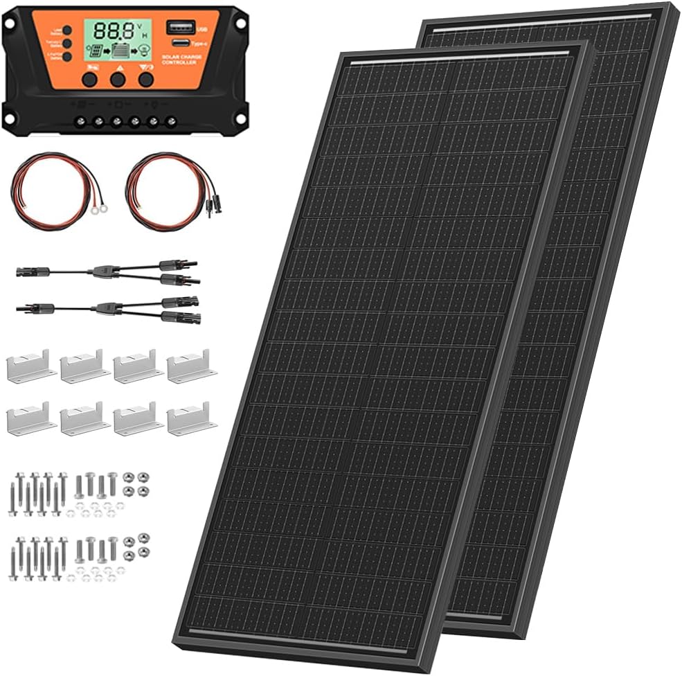 200 Watts Solar Panel Kit for RVs, Boats, and Off-Grid Systems