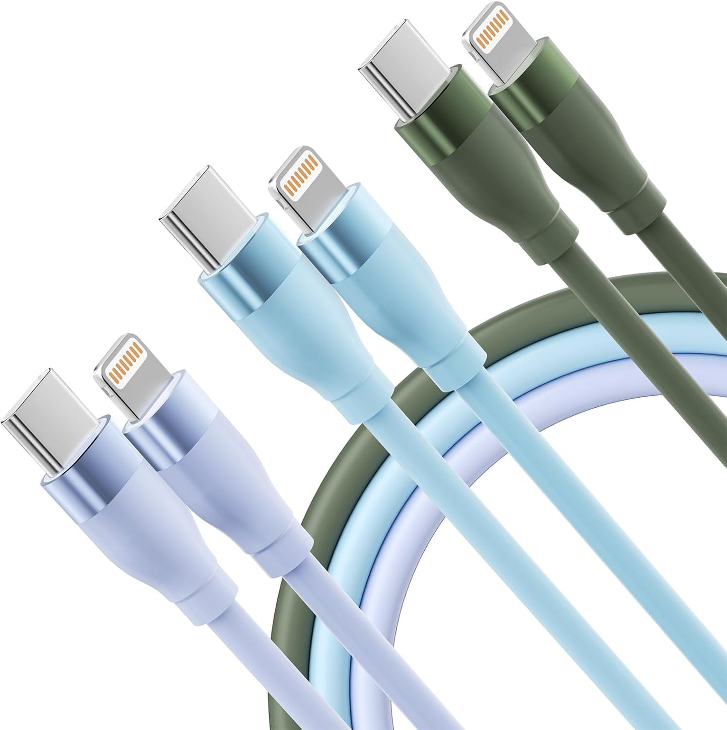 Fast Charge 3-Pack 6FT MFi Lightning Cables - iPhone 14, 13, 12