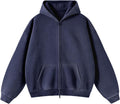 Womens Fleece Hoodies Sweatshirt Double Zip Up for Winter Style