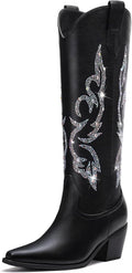 Stylish White Cowboy Boots for Women with Rhinestone Glam