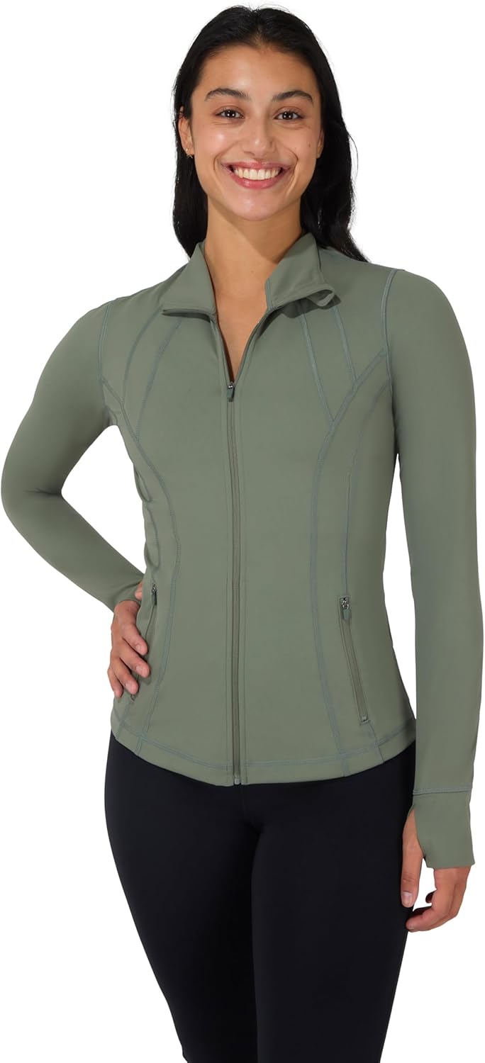 Lightweight Full Zip Running Track Jacket for Women - Slim Fit