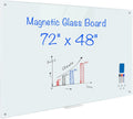Magnetic Glass Whiteboard 6ftx4ft Frameless Tempered Board - Clean