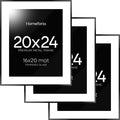 20x24 Picture Frame Black with 16x20 Mat - Gallery Grade Glass