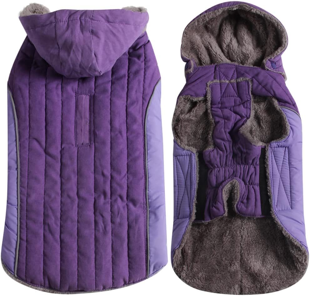 Fleece Dog Hoodie for Large Dogs - Super Warm Winter Jacket