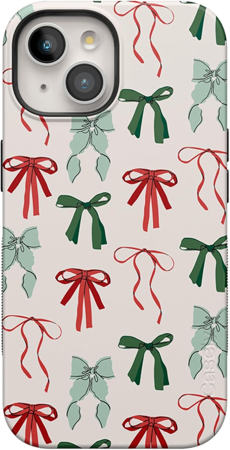 Casely iPhone 15 Case - Festive Girlie with Holiday Bows