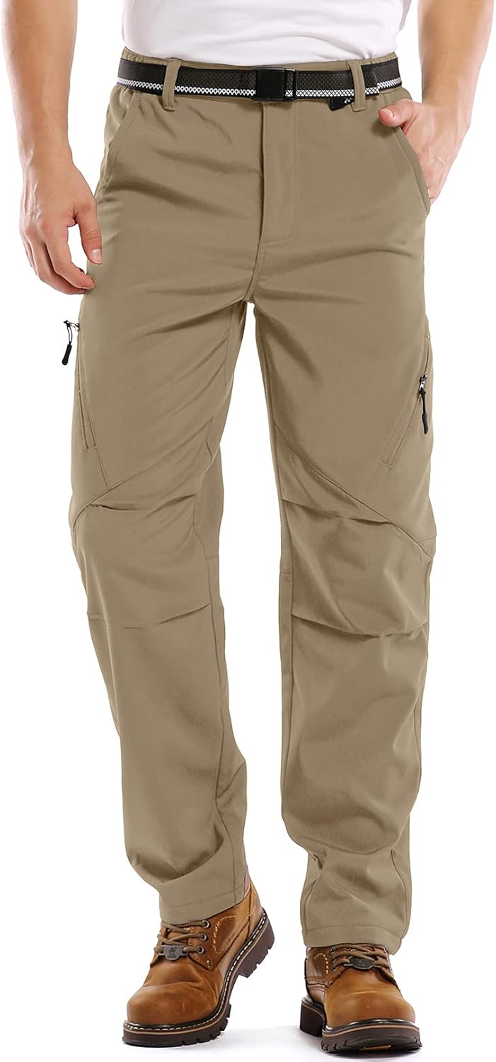 Waterproof Hiking Pants for Men - Insulated Soft Shell Design