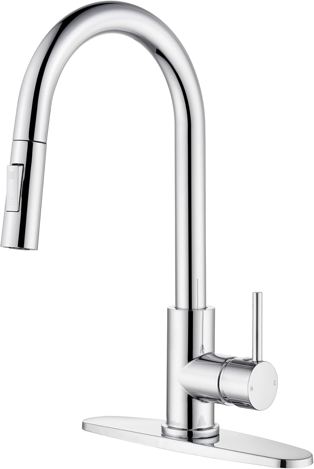 Tohlar Chrome Kitchen Faucets with Pull Down Sprayer for Modern Homes
