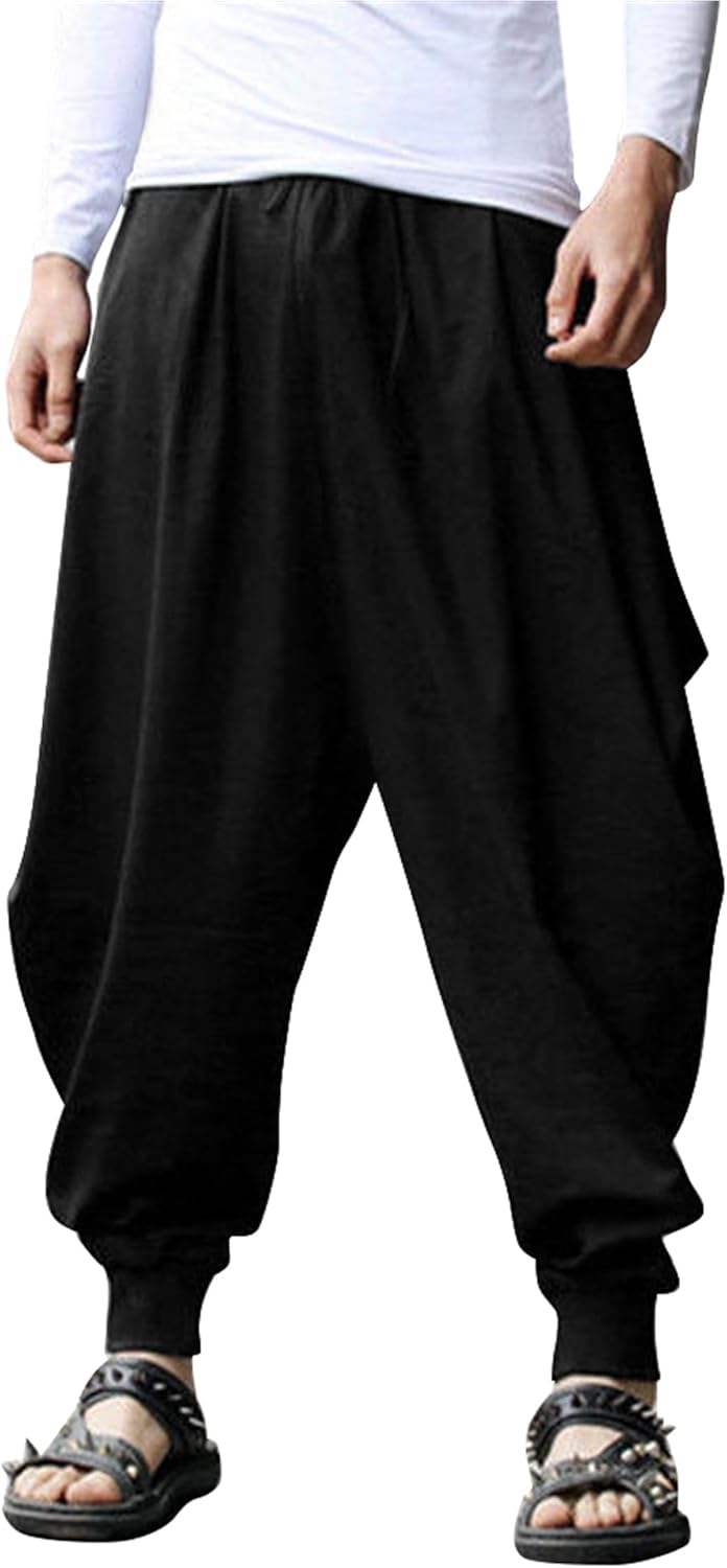 Hippie Harem Pants for Men - Boho Yoga and Beach Casual Wear