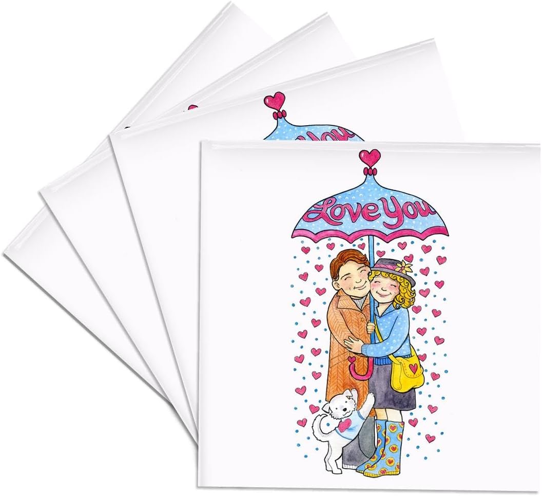 Valentine's Day Love Umbrella Coasters, Set of 4