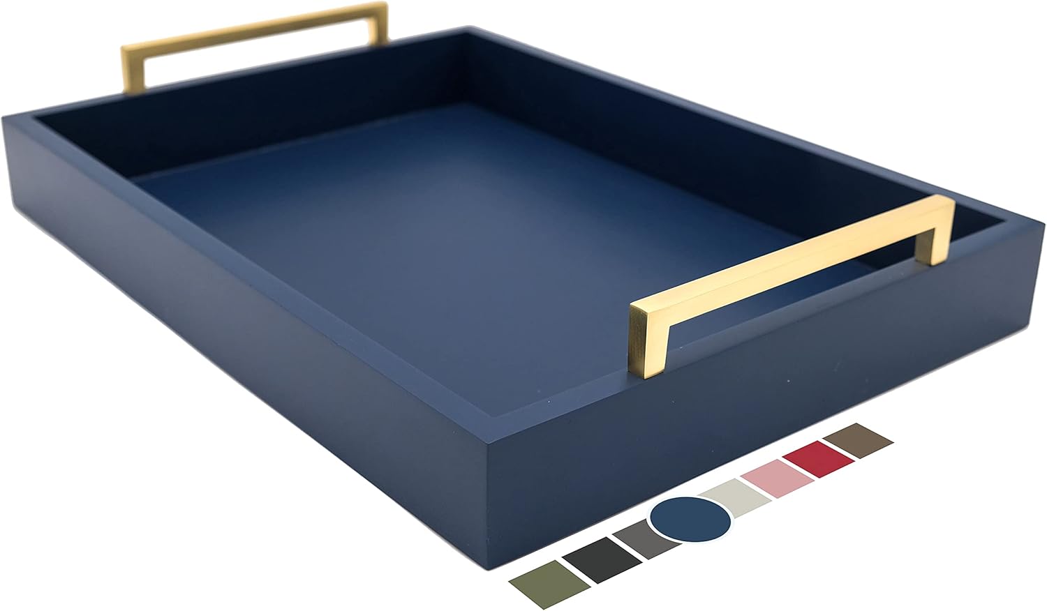 Decorative Coffee Table Tray with Champagne Gold Handles