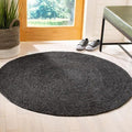Handwoven Jute Area Rug 5 ft Round - Rustic Black Braided