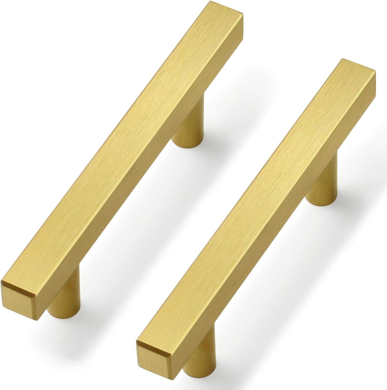 Brushed Brass Cabinet Pulls 3 Inch Handles for Modern Decor