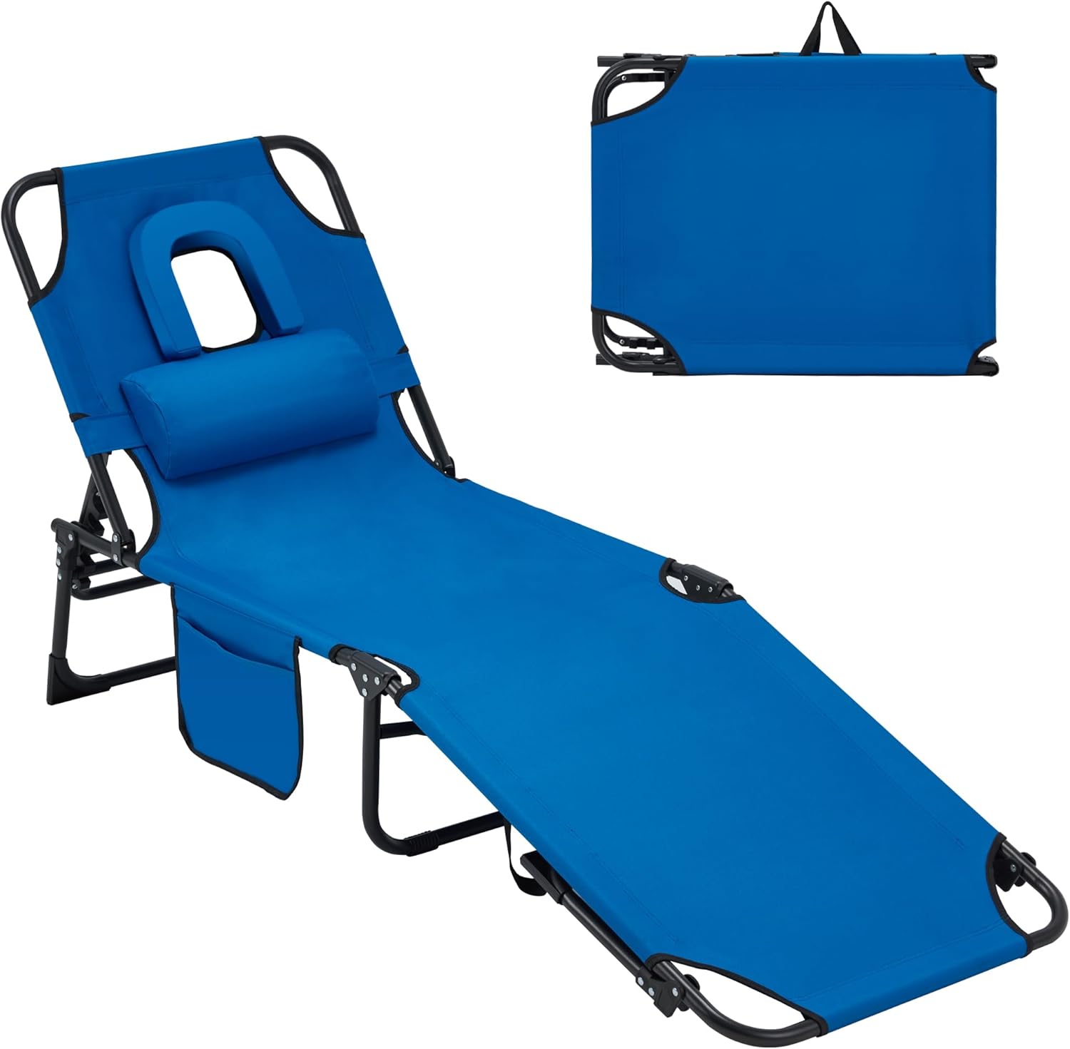 5-Fold Outdoor Tanning Chair - 450lbs Support & Portable!