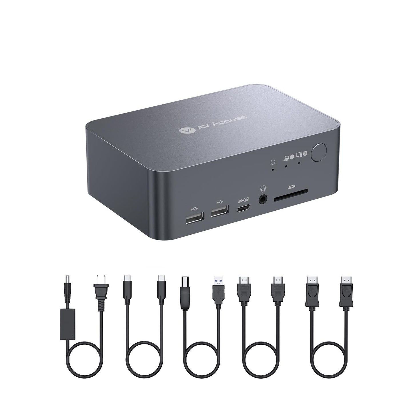 AV Access KVM Switch for Dual Monitors and 2 Computers Setup