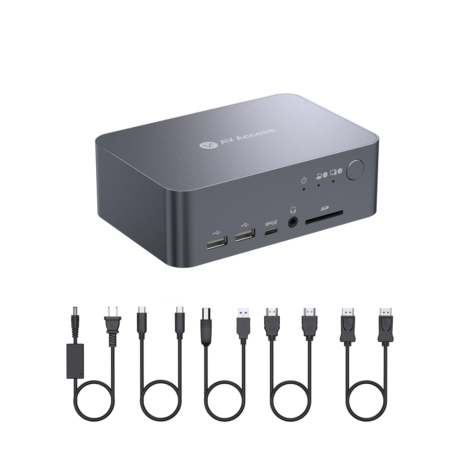 AV Access KVM Switch for Dual Monitors and 2 Computers Setup