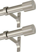 2 Pack Curtain Rods 36-72 in Adjustable 1-Inch - Brushed Nickel