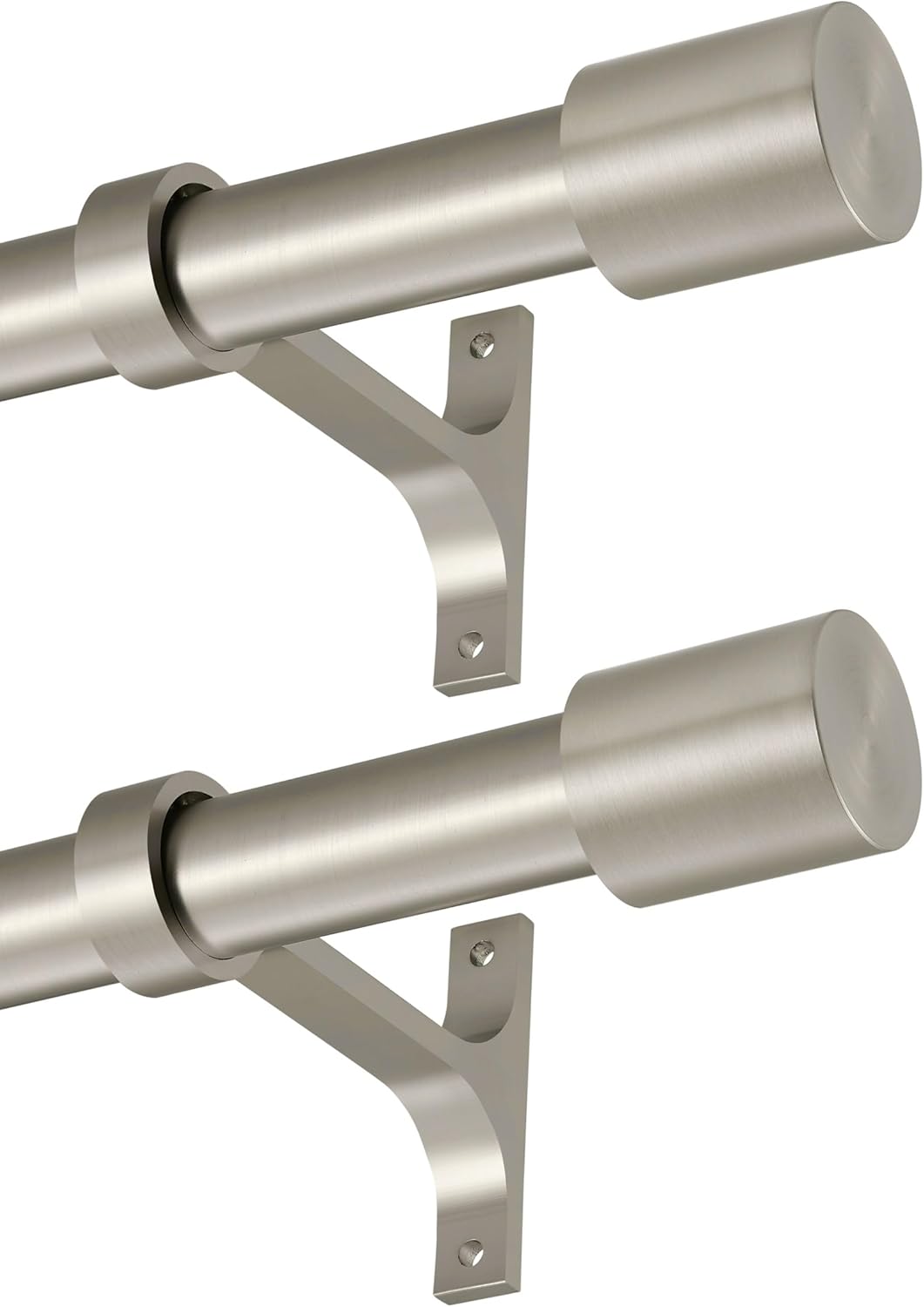 Adjustable Curtain Rods 36-72 in Brushed Nickel - 2 Pack