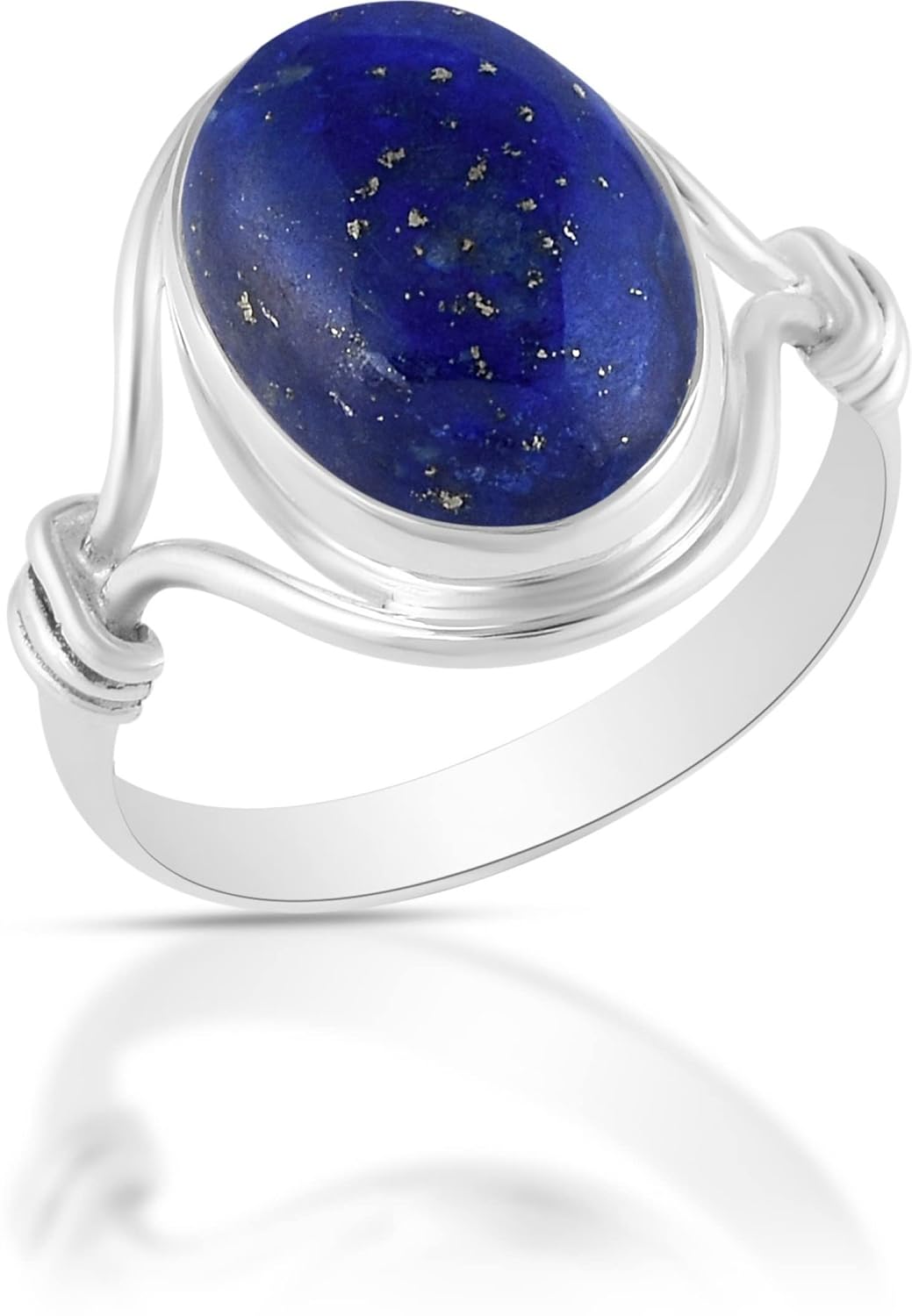Fine Sterling Silver Ring with Natural Lapis Lazuli Gemstone