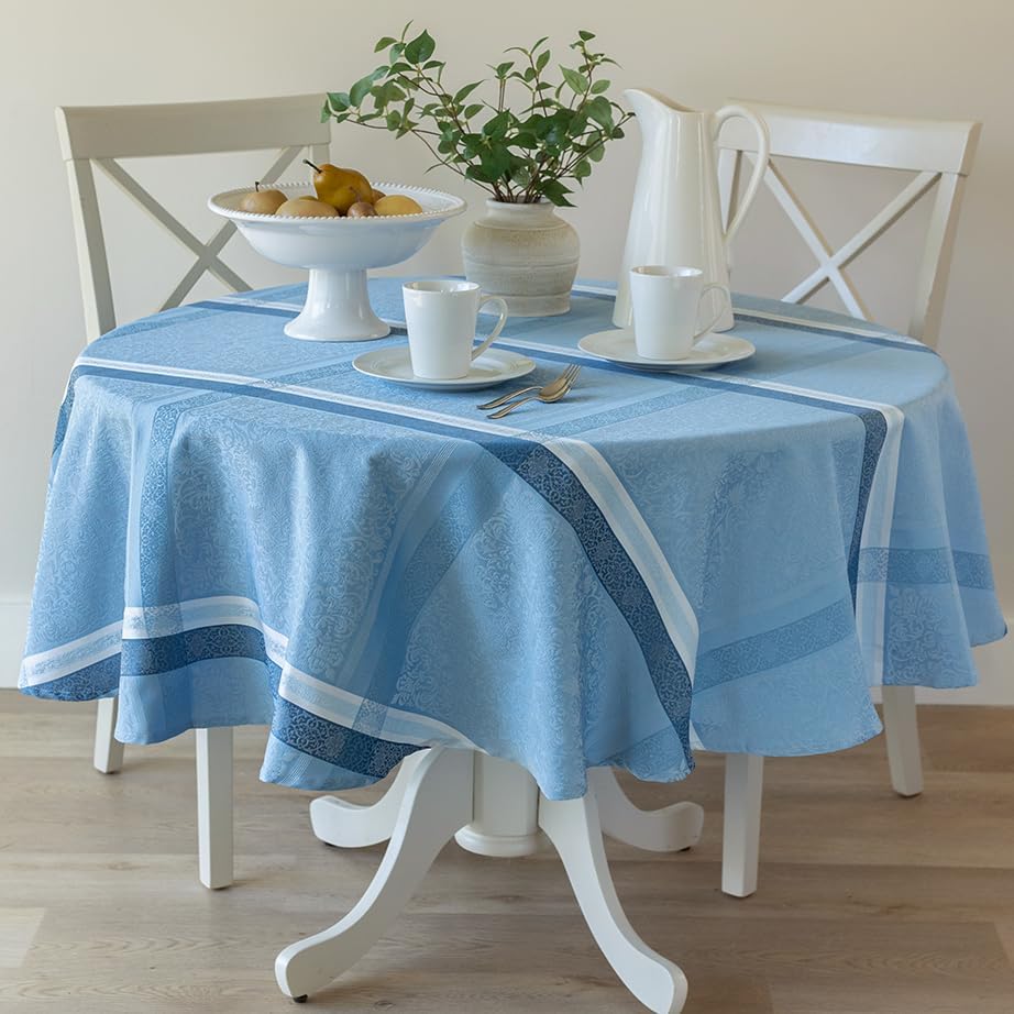 Ravenna Yarn Dyed Jacquard Heavyweight Fabric Table Cloth 70 in