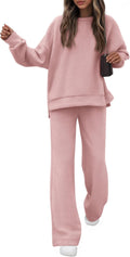 Womens 2 Piece Fall Sweatsuit Tracksuit - Oversized Airport Set