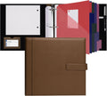 POPRUN PU Leather 2 Inch 3 Ring Binder - Professional Business
