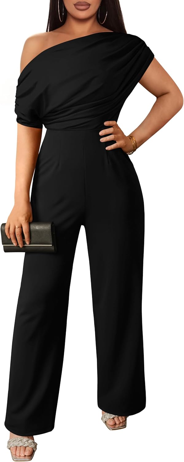 Stylish Women's Casual Sleeveless Off Shoulder Jumpsuit