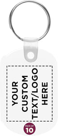 DISCOUNT PROMOS Tag Soft Plastic Keychains 10 Pack - Customizable Tags