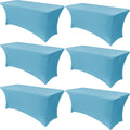 Stretch Spandex Table Covers for 6 ft Tables - Fitted Light Blue