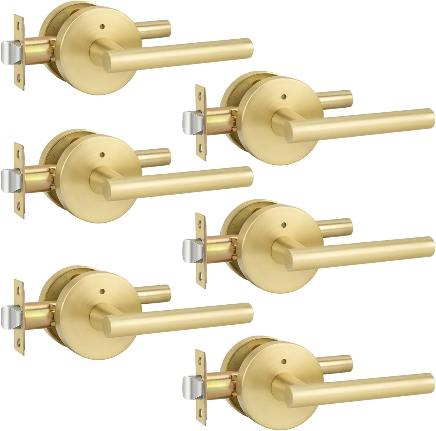 Brushed Gold Interior Door Handles for Privacy and Style