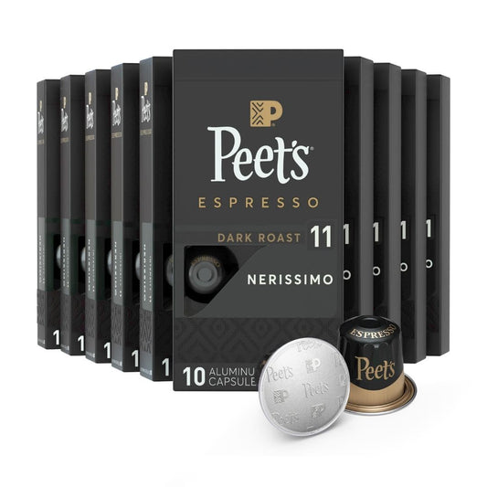 Peet's Dark Roast Espresso Capsules - Intensity 11, 100 Count