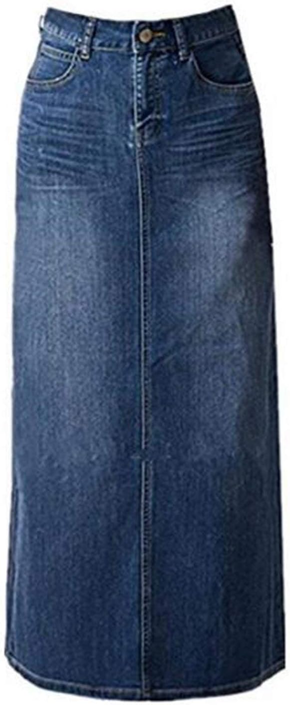 Long Denim Skirt for Women - Casual A-Line Maxi Skirt