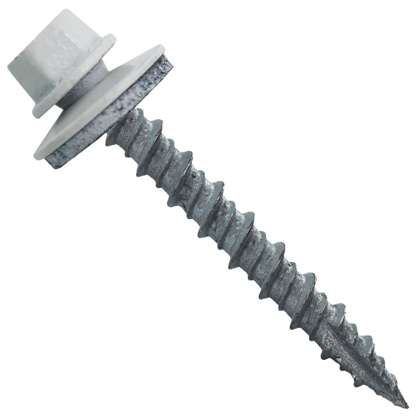 Metal Roofing Screws: 10 x 1-1/2 Brite White Hex Head Fasteners