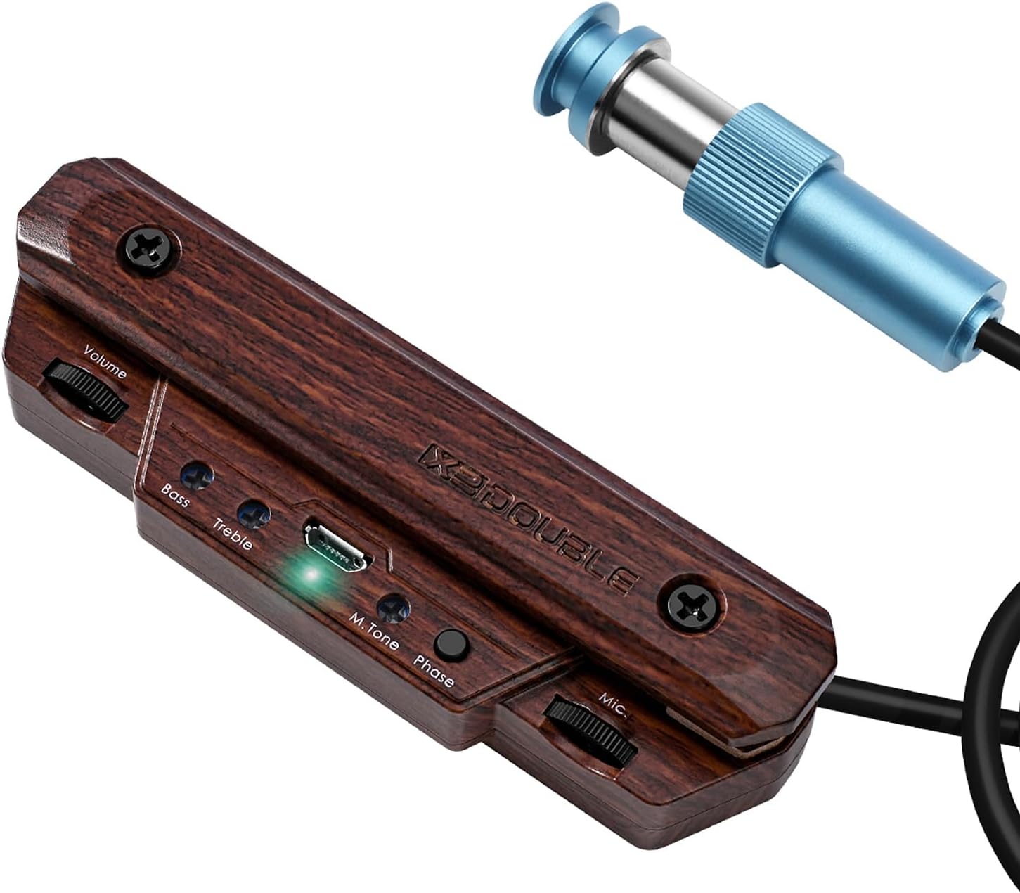 Rechargeable Active Acoustic Guitar Pickup with Volume Control