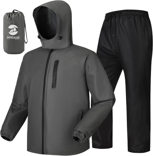SaphiRose Men's Waterproof Rain Suit for Golf and Fishing