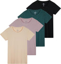 Women's Cotton Short Sleeve T-Shirt 4 Pack for Everyday Comfort