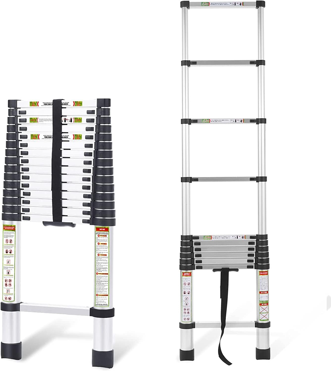 20.3FT Telescoping Ladder with Non-Slip Feet for Safety