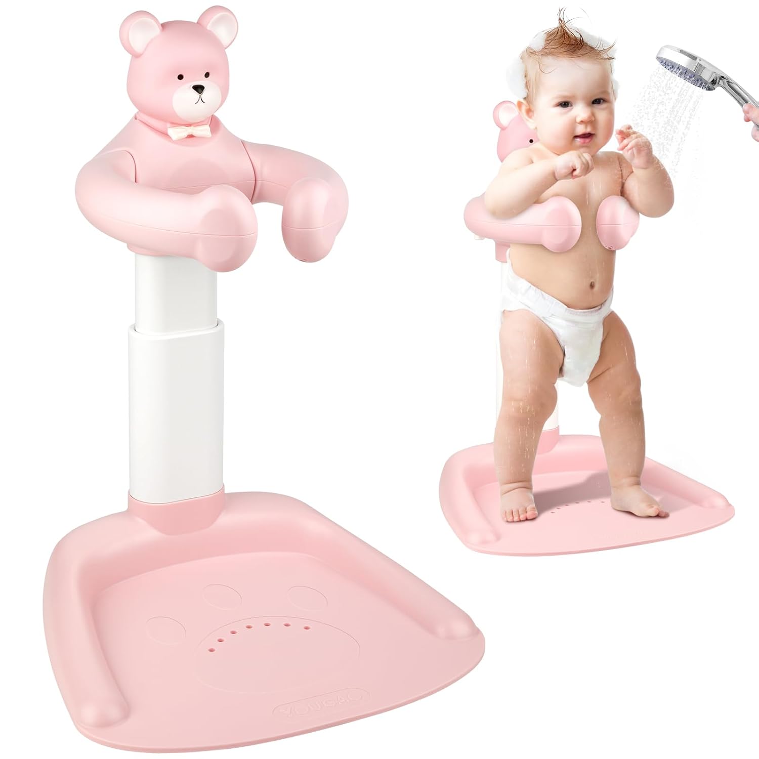 Adjustable Anti-Slip Baby Shower Stand for Infants 8-36 Months