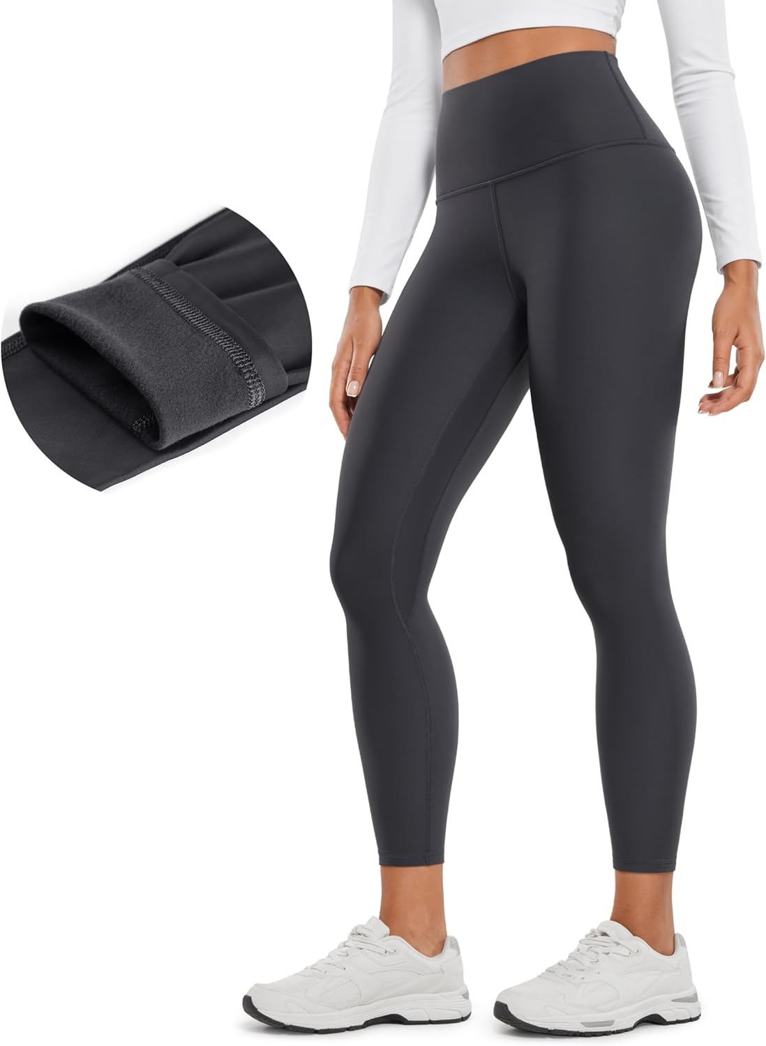 CRZ YOGA High Waisted Fleece Lined Leggings - Winter Warmth!