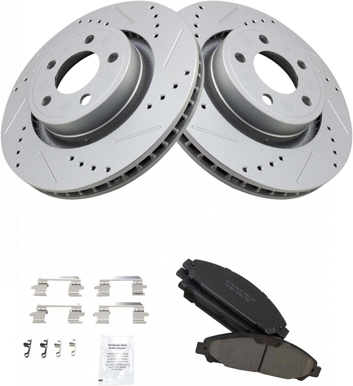 TRQ Front Performance Brake Pad & Rotor Kit for Ford Mustang
