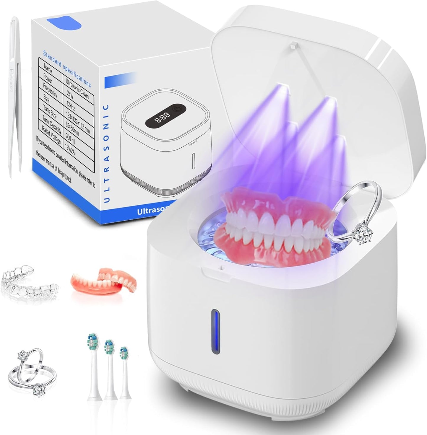 Ultrasonic Retainer Cleaner Machine for Deep Cleaning Jewelry